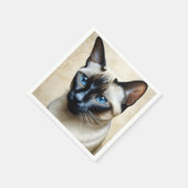 Elegant Siamese Cat Serviette (Ecke)