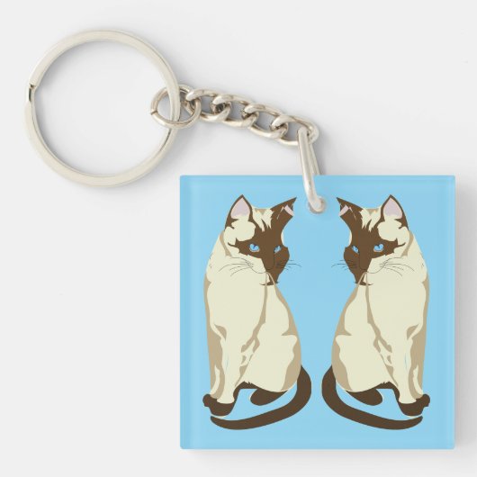 Elegant Siamese Cats Keychain – Cat Lover Gift Schlüsselanhänger (Vorderseite)