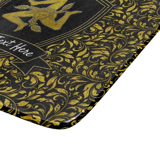 Elegant Sicilian Trinacria Ihr Text-Schneidebrett Schneidebrett (Ecke)