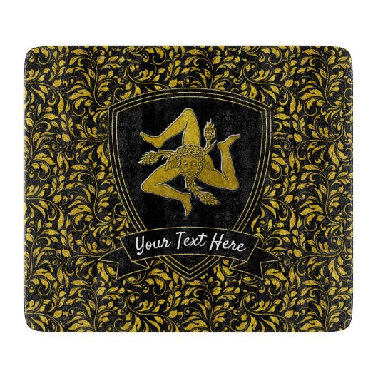 Elegant Sicilian Trinacria Ihr Text-Schneidebrett Schneidebrett (Vorderseite)