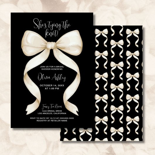 Elegant Sie bindet das Brautparty des Knotens Bow Einladung