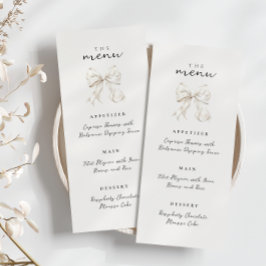 Elegant Sie bindet das Brautparty des Knotens Bow Menükarte