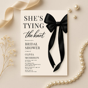 Elegant Sie bindet den Knoten Bow Brautparty-Einla Einladung