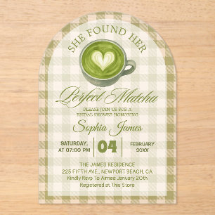 Elegant Sie fand ihren perfekten Matcha-Junggesell Acryleinladungen