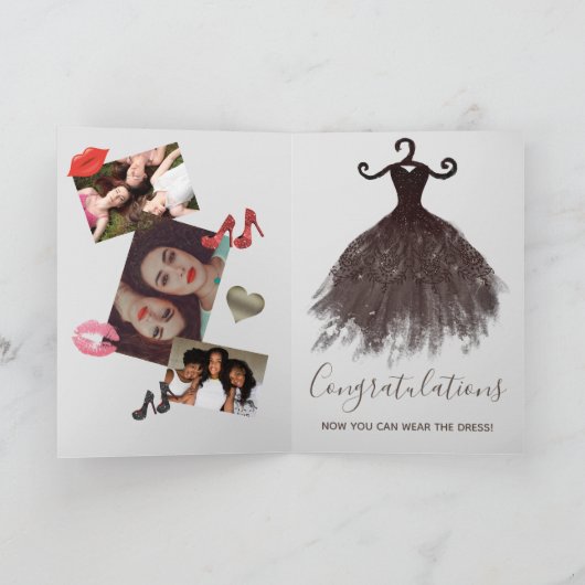 Elegant Sie haben Graduierung von Fotocollage Grad Karte (Innenseite)