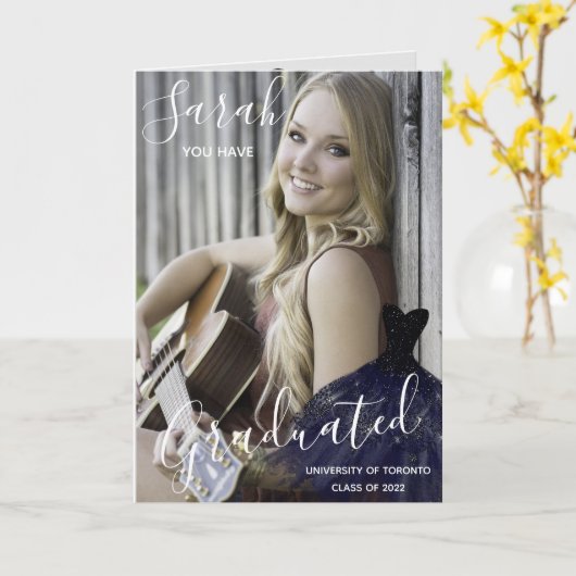 Elegant Sie haben Graduierung von Fotocollage Grad Karte (Gelbe Blume)