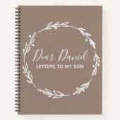 Elegant Sienna Letters to my Son design Notizblock (Vorderseite)