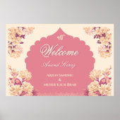Elegant Sikh Wedding Welcome Sign | Anand Karaj  Poster (Vorne)