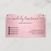 Elegant-Silberrosa-Goldschere Terminkarte (Rückseite)