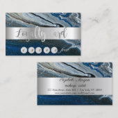 Elegant, Silberstreifen, blauer Marmorstein Treuekarte (Vorne/Hinten)