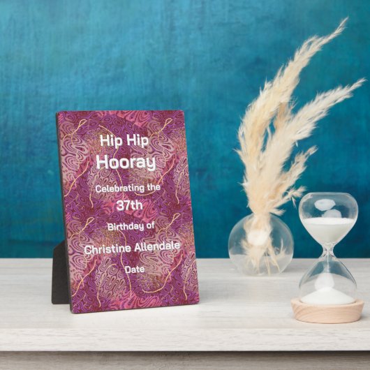 Elegant Silhouette Stencil Abstract Art Birthday Fotoplatte (Seite)