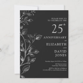 Elegant Silver 25. Hochzeitstag Einladung