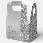 Elegant Silver 50th Birthday Thank You Geschenkschachtel (Offen)