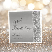 Elegant Silver 70. Geburtstag Serviette