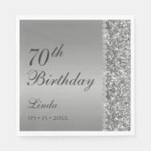Elegant Silver 70. Geburtstag Serviette (Vorderseite)