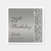 Elegant Silver 70. Geburtstag Serviette (Vorderseite)