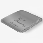 Elegant Silver 75. Geburtstag Pappteller (Gewinkelt)