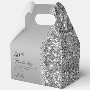 Elegant Silver 80. Geburtstag Geschenkschachtel