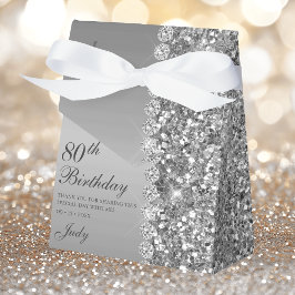 Elegant Silver 80. Geburtstag Geschenkschachtel