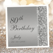 Elegant Silver 80. Geburtstag Serviette