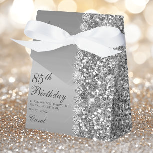 Elegant Silver 85. Geburtstag Geschenkschachtel