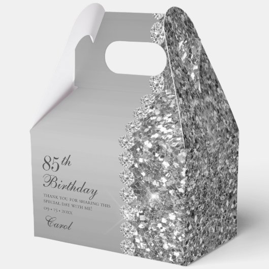 Elegant Silver 85. Geburtstag Geschenkschachtel (Vorderseite)