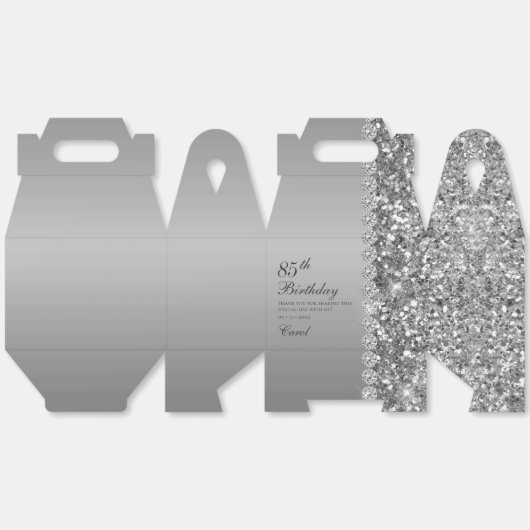 Elegant Silver 85. Geburtstag Geschenkschachtel (Ungeklappt)