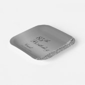 Elegant Silver 85. Geburtstagsparty Pappteller (Gewinkelt)