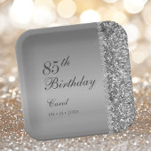 Elegant Silver 85. Geburtstagsparty Pappteller