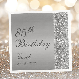Elegant Silver 85. Geburtstagsparty Serviette