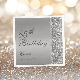Elegant Silver 85. Geburtstagsparty Serviette