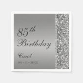Elegant Silver 85. Geburtstagsparty Serviette (Vorderseite)