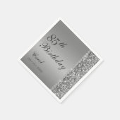 Elegant Silver 85. Geburtstagsparty Serviette (Ecke)
