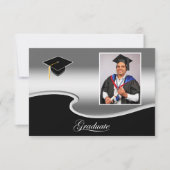 Elegant Silver and Black Grad Party enclosure Karte (Vorderseite)
