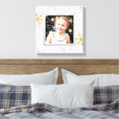 Elegant Silver and Gold Snowflakes Holiday Foto Leinwanddruck (Insitu (Schlafzimmer))