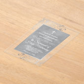 Elegant Silver and Gray Ornate Catholic Wedding Acryleinladungen (Ablage )