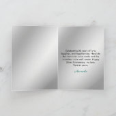 Elegant Silver Aquamarine Rose Ehemann 25 Jahre Ju Karte (Innenseite)