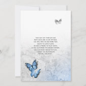 Elegant Silver Baby Blue Butterfly Wedding Einladung (Rückseite)