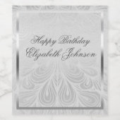 Elegant Silver Birthday Weinetikett (Einzelnes Label)