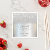 Elegant Silver Bokeh Dankeschön Card Serviette (Beispiel)