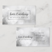 Elegant silver Bokeh Feminine Hair Stylist Salon Visitenkarte (Vorne/Hinten)