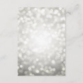 Elegant Silver Bokeh Lights Hochzeitsdetails Begleitkarte (Rückseite)