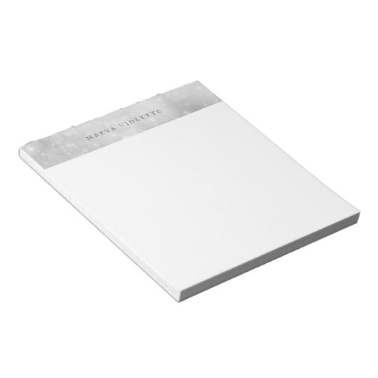 Elegant Silver Bokeh Notizblock (angewinkelt)