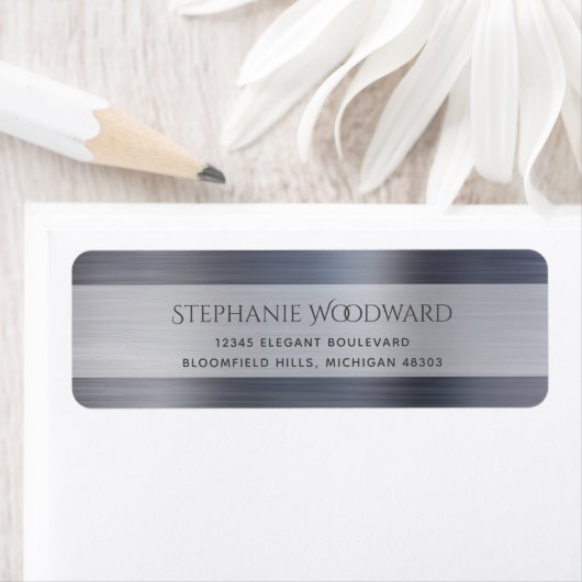 Elegant Silver Brushed Metallic Return Address (Insitu)