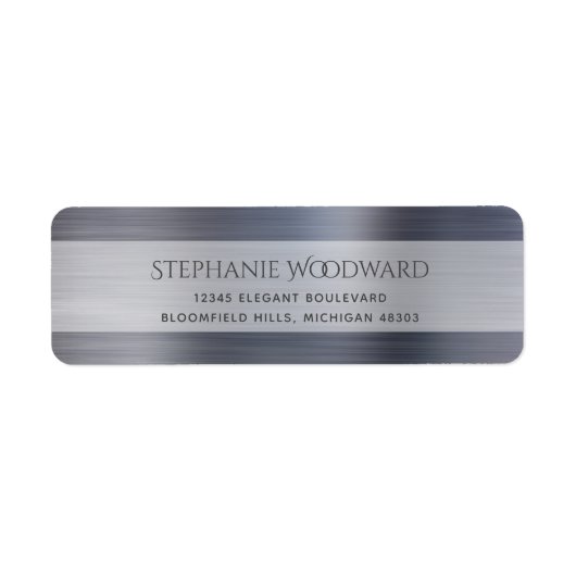 Elegant Silver Brushed Metallic Return Address (Vorne)