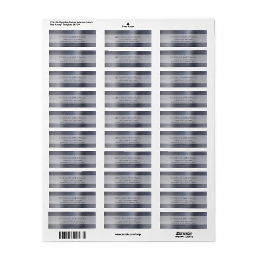 Elegant Silver Brushed Metallic Return Address (Vorne)