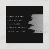 Elegant Silver Brushed Quadratische Visitenkarte (Rückseite)