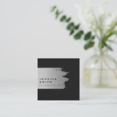 Elegant Silver Brushed Quadratische Visitenkarte (Stehend Vorderseite)