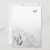 Elegant Silver Butterfly Spanish Quinceanera Einladung (Rückseite)