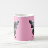 Elegant Silver Butterfly with Open Wings Kaffeetasse (Mittel)